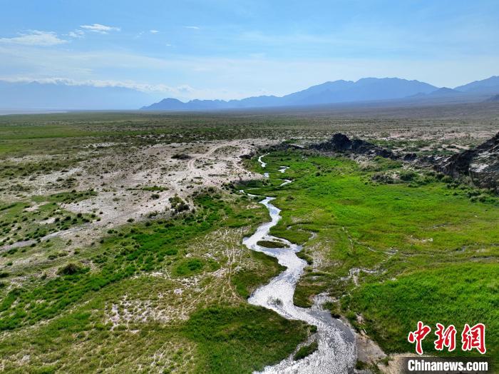 圖為航拍都蘭湖國家濕地公園綠意盎然?！∑钤鲚?攝